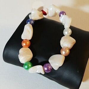 Bead & Rock Faux 8" Bracelet